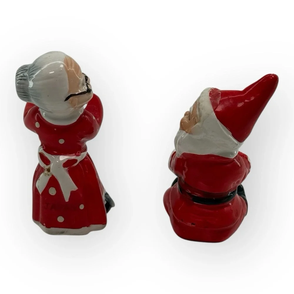VTG 1950s–1960s Neidco Japan Santa & Mrs Claus Candle Climbers Figurines‎ Kitsch